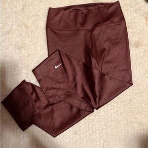 Nike Burgundy/brown shimmer Leggings